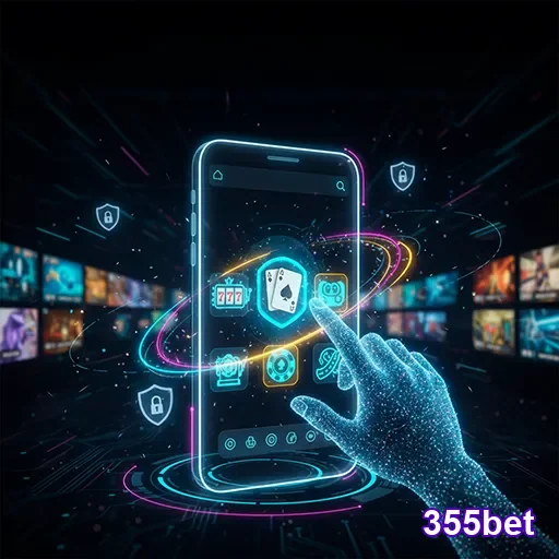 Imagem da interface do 355bet, aplicativo de apostas online, com o logo do 355bet destacado